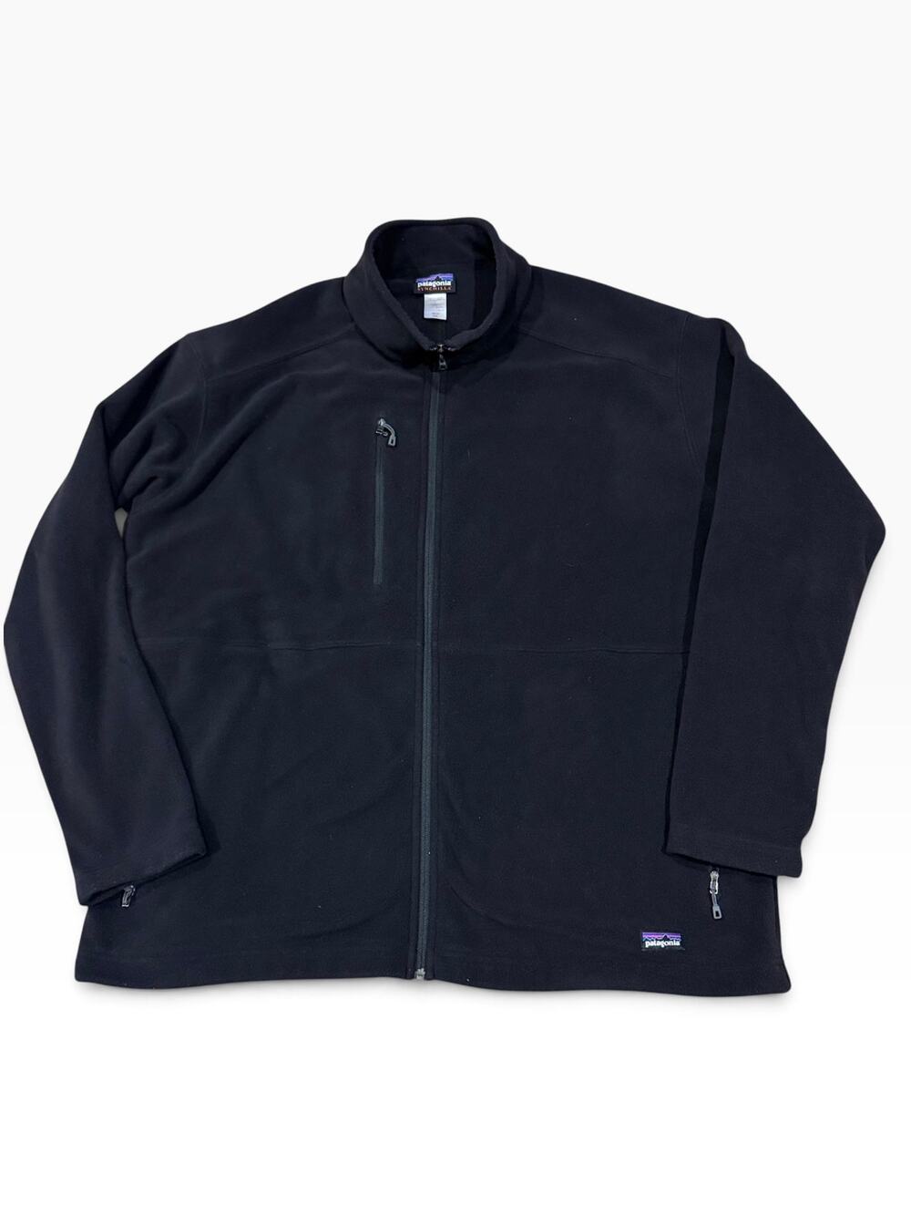 Patagonia Micro Synchilla Fleece Jacket Men's XXL Black Full Zip 11822